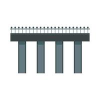 Bridge with steel railings icon, flat style vector