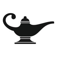 Aladin lamp icon, simple style vector