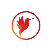 logotipo de pájaro colibri. ilustración vectorial de colibrí volador exótico aislado sobre fondo blanco vector