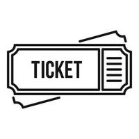 Guide paper ticket icon, outline style vector