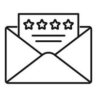 icono de reputación de correo, estilo de esquema vector