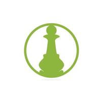 Illustration of chess logo design template vector