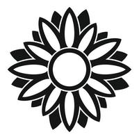 icono de girasol de decoración, estilo simple vector