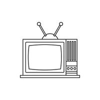Retro TV icon, outline style vector