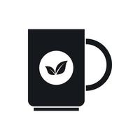 icono de taza de té, estilo simple vector