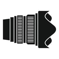 Modern camera lens icon, simple style vector