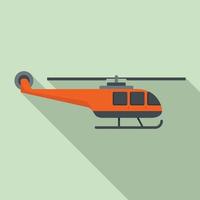 Lifeguard helicopter icon, flat style vector