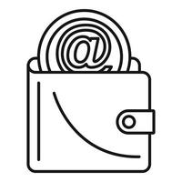 Personal digital wallet icon, outline style vector