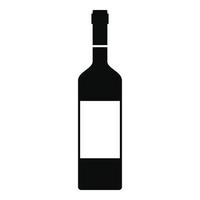 Wine bottle icon, simple style vector