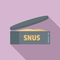 icono de lata de snus, estilo plano vector