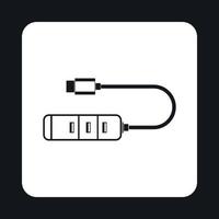 Usb hub icon, simple style vector