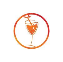 Ilustración de vector de concepto de diseño de logotipo de jugo de naranja