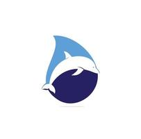 Dolphin drop shape concept vector logo design. Creative dolphin icon vector design template.