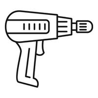 Home electric drill icon, outline style vector