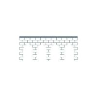 Brick arch bridge icon, flat style vector
