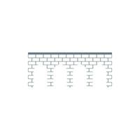 Brick arch bridge icon, flat style vector