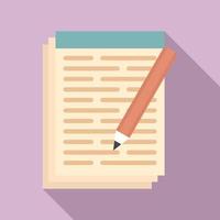 Pen paper notebook icon, flat style vector