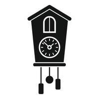 Bird pendulum clock icon, simple style vector