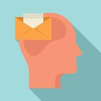 icono de neuromarketing de correo, estilo plano vector