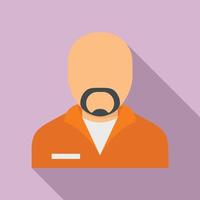 Prison criminal icon, flat style vector