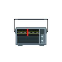 Red line radio icon, flat style vector