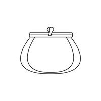 Retro purse icon, outline style vector