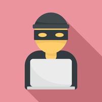 icono de hacker, estilo plano vector