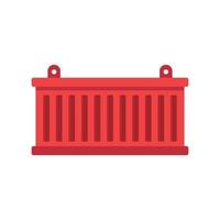 Cargo container icon, flat style vector