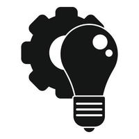 Gear bulb innovation icon, simple style vector