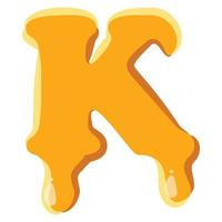 Letter K from honey icon vector