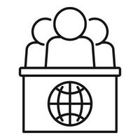 Eco global speaker icon, outline style vector