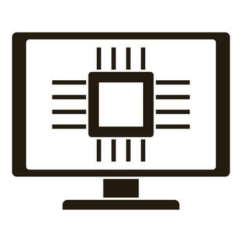 icono de procesador de computadora inteligente, estilo simple vector