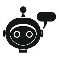 Mobile chatbot icon, simple style vector