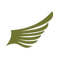 Green wing bird icon, flat style vector