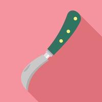 Garden knife icon, flat style vector