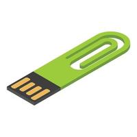 Mini usb flash icon, isometric style vector