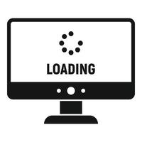 Loading computer update icon, simple style vector