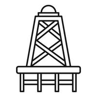 icono de torre de perforación, estilo de esquema vector