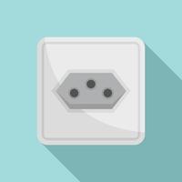 Type J power socket icon, flat style vector