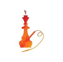 diseño vectorial del logotipo de hookah y shisha. conjunto de cachimba y accesorios ilustración vectorial de stock. vector