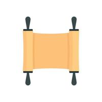 Rolled papyrus from ancient icon, flat style vector