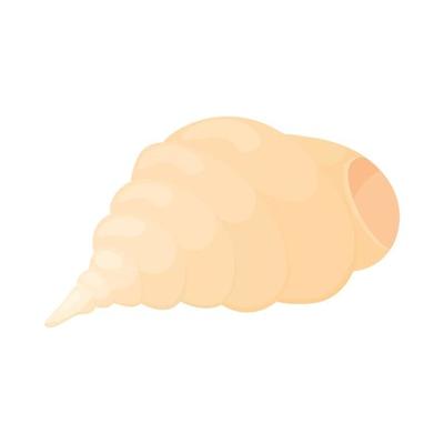 Seashell icon in cartoon style