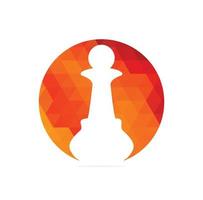 Illustration of chess logo design template vector