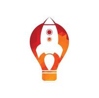 Rocket and bulb Logo Vector. Rocket Logo. Minimalist Rocket. vector