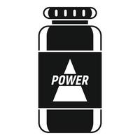 Power sport nutrition icon, simple style vector