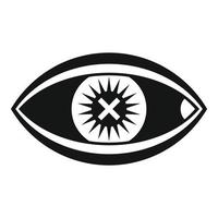 icono de ojo humano confuso, estilo simple vector