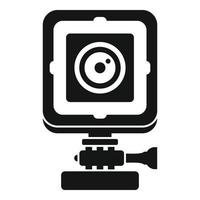 Bike action camera icon, simple style vector