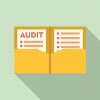 Audit documents icon, flat style vector