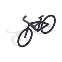 Black bike icon, isometric 3d style vector