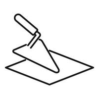 Tiler trowel icon, outline style vector